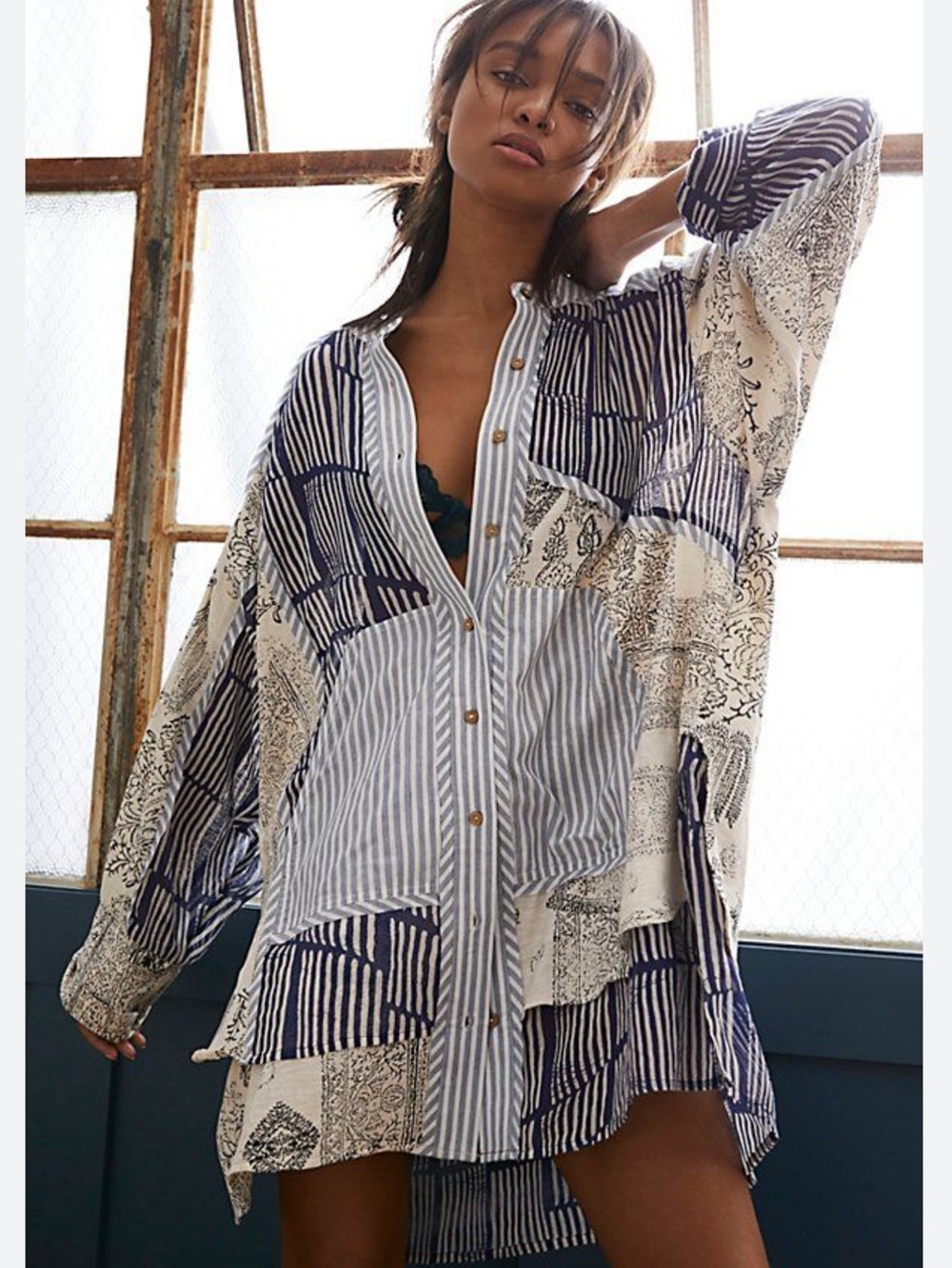 NWOT Free People Patch My Heart Shirt